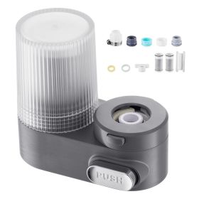 Faucet Mount Water Filter, Vertical Water Purifier for Sink Tap, Carbon Fiber Filter, Removes Chlorine Lead with 3 Filters (Default: Default)